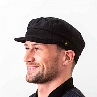 Картинка Чёрная вельветовая кепка шкипер Hatman of Ireland