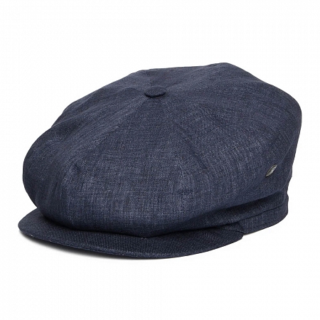City Sport Lightweight Linen Newsboy Cap - Dark Denim