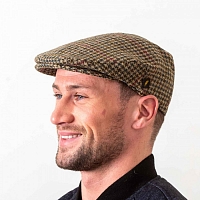 Картинка Зелёная традиционная гладкая кепка Hatman or Ireland собачий клык