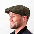 Тёмно-зелёная гладкая кепка Hatman of Ireland Dubliner соль и перец