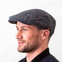 Картинка Голубая гладкая кепка Hatman of Ireland Dubliner в клетку