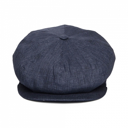 City Sport Lightweight Linen Newsboy Cap - Dark Denim