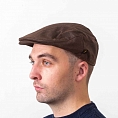 Коричневая гладкая кепка Hatman of Ireland из вощеного хлопка