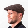 Винная гладкая кепка Hatman of Ireland Terylene в клетку