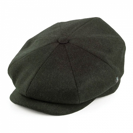City Sport Loden Wool Newsboy Cap - Dark Green