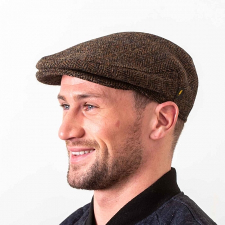 Коричневая гладкая кепка Hatman of Ireland Harris