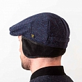 Тёмно-синяя гладкая кепка Hatman of Ireland с ушами