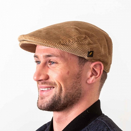 Бежевая вельветовая гладкая кепка Hatman of Ireland