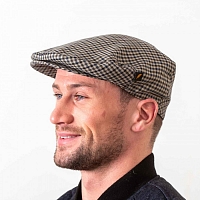 Картинка Серая гладкая кепка Hatman of Ireland Terylene в клетку