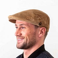 Картинка Бежевая вельветовая гладкая кепка Hatman of Ireland