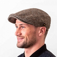 Картинка Коричневая гладкая кепка Hatman of Ireland Dubliner в ёлочку
