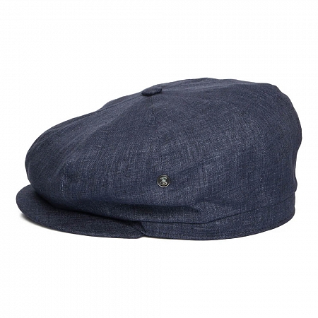 City Sport Lightweight Linen Newsboy Cap - Dark Denim